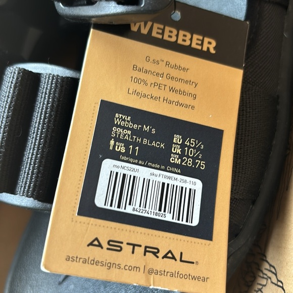 Astral Men's Webber Black Sandals - Picture 7 of 7